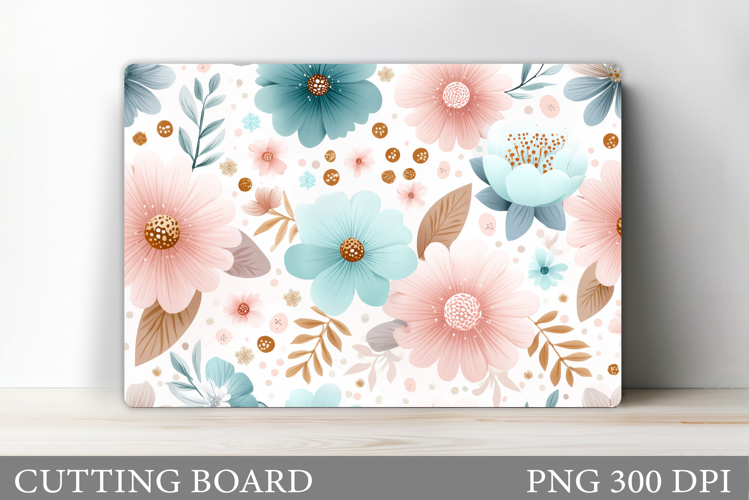 Flowers Cutting Board Design. Floral Sublimation