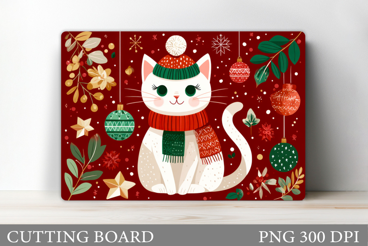Christmas Cat Cutting Board. Christmas Cutting Board Design