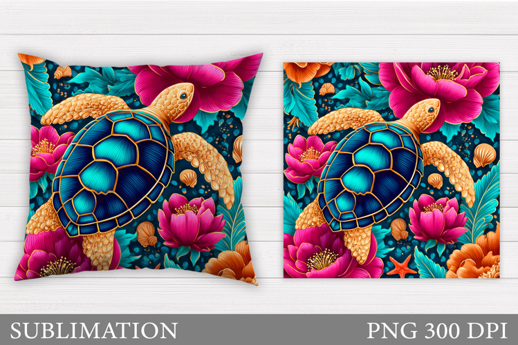 Sea Turtle Pillow Design. Sea Turtle Sublimation