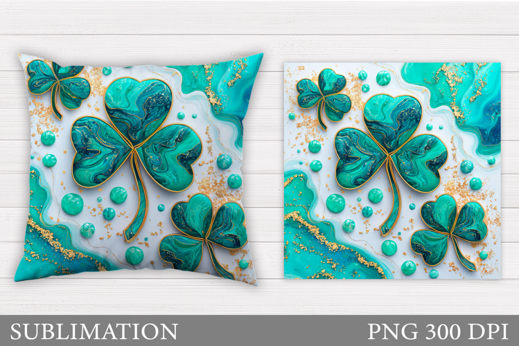 St Patrick Clover Pillow. St Patrick Pillow Sublimation