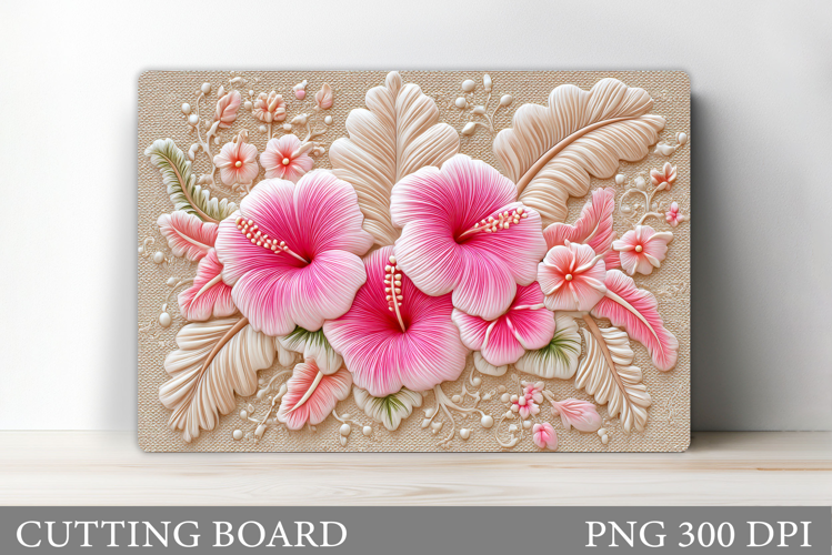Flowers Cutting Board Design. Tropical Flowers Cutting Board