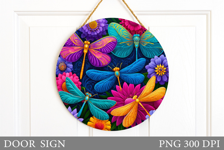 Dragonflies Door Sign Design. Dragonfly Sublimation