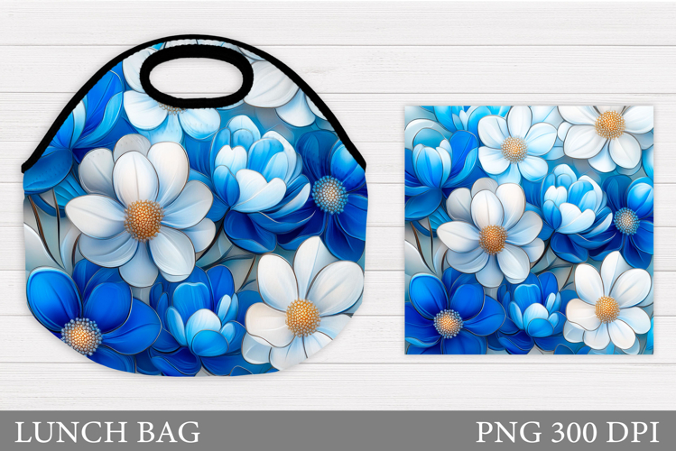 Floral Lunch Bag Sublimation. Flowers Lunch Bag Design
