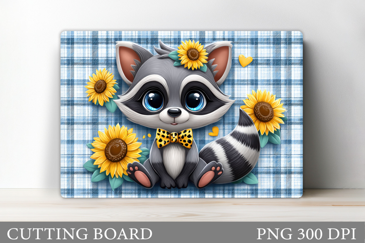 Cute Raccoon Cutting Board. Cute Raccoon Sublimation