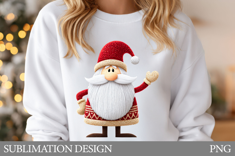 Crochet Santa Claus Sublimation. Santa Claus T-Shirt Design