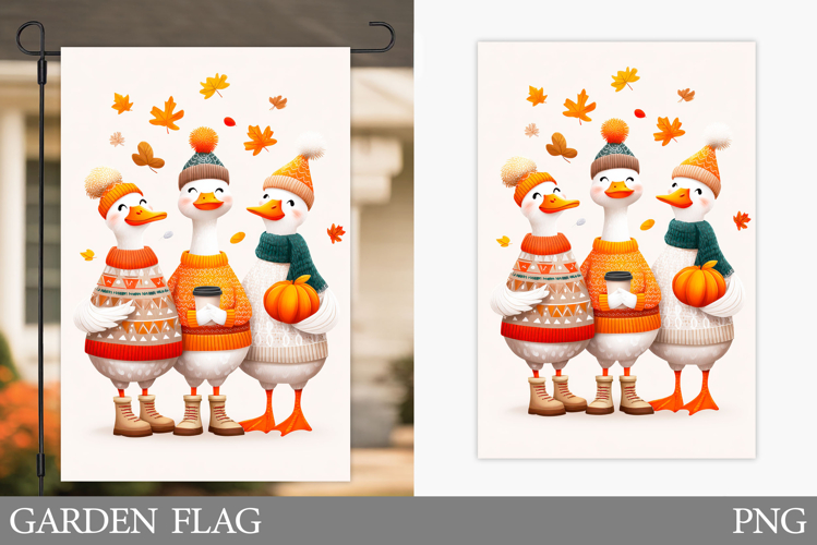 Fall Goose Garden Flag Design. Fall Garden Flag Sublimation