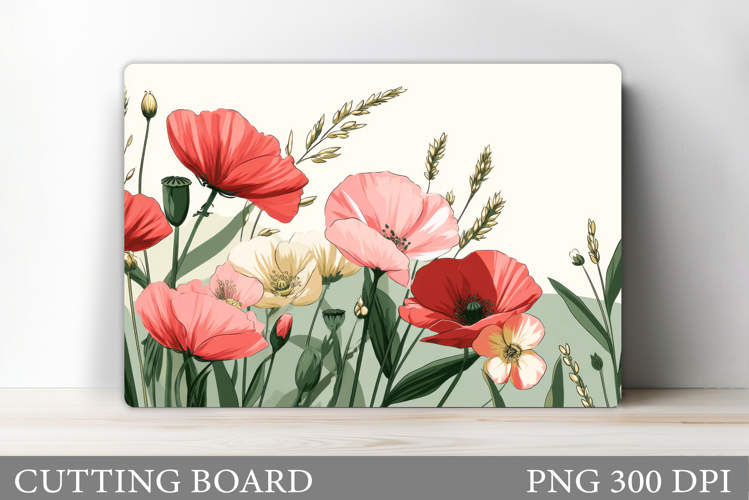 Wildflowers Cutting Board. Flowers Cutting Board Sublimation