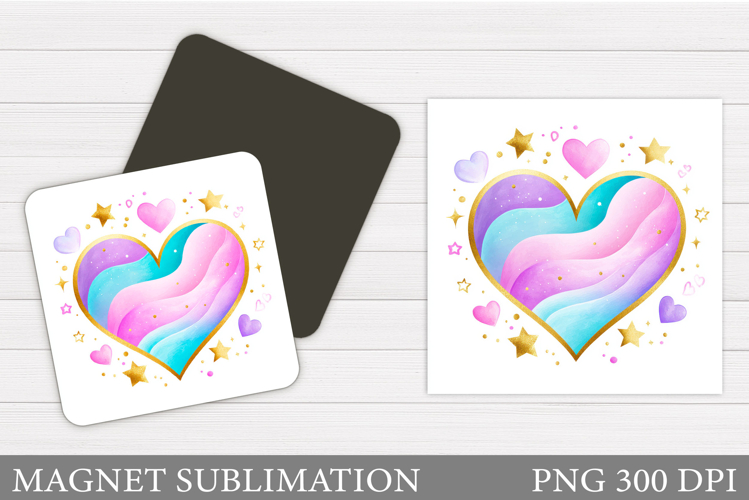 Heart Magnet Design. Valentines Magnet Sublimation