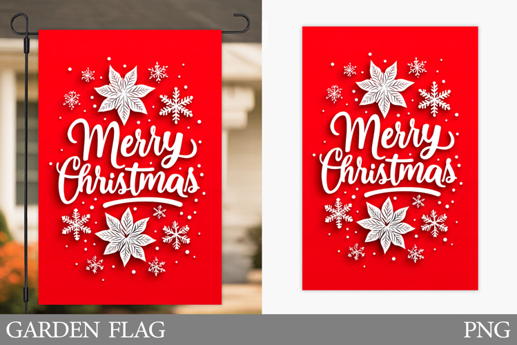 Merry Christmas Garden Flag. Christmas Garden Flag Design