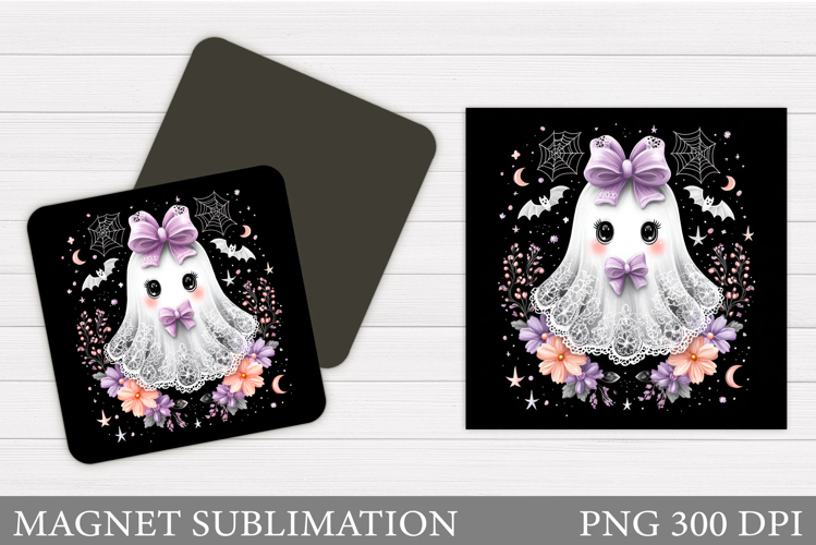 Cute Ghost Magnet Design. Cute Ghost Sublimation
