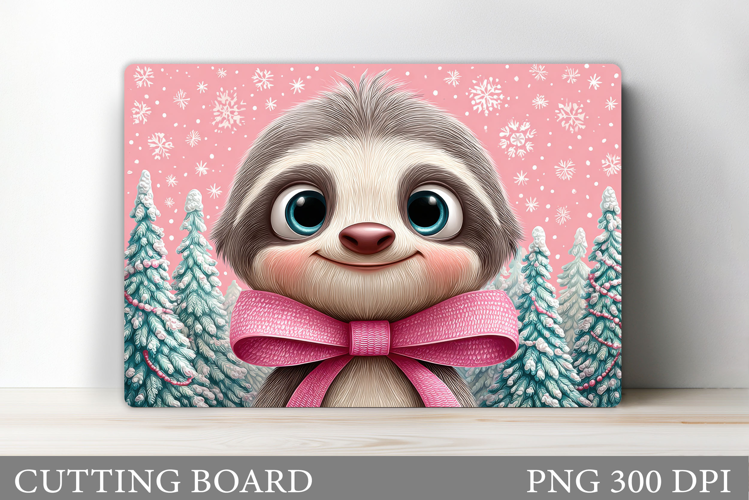 Christmas Sloth Cutting Board. Christmas Cutting Board