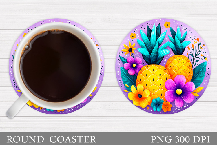 Pineapple Coaster Design. Pineapple Sublimation