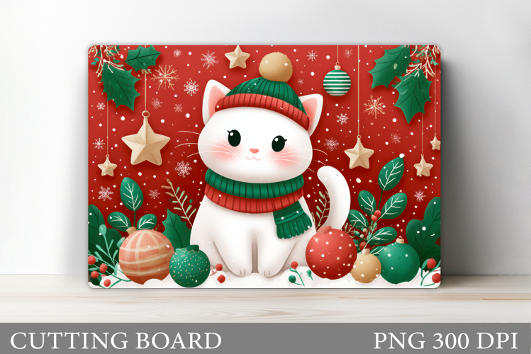 Christmas Cat Cutting Board. Christmas Cutting Board Design