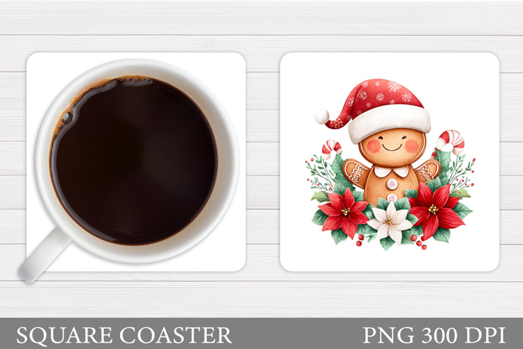 Gingerbread Coaster Design. Christmas Coaster Sublimation