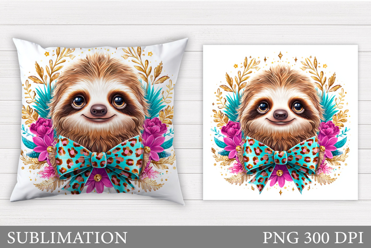 Cute Sloth Pillow Sublimation. Cute Sloth Sublimation