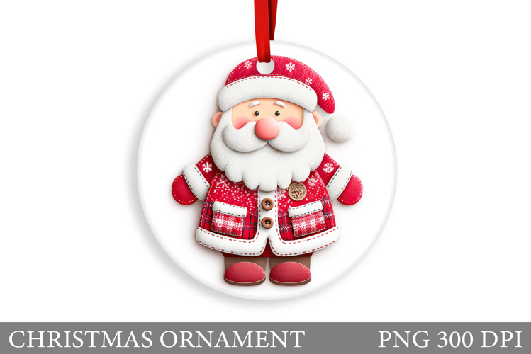 Cute Santa Claus Christmas Ornament. Santa Claus Sublimation