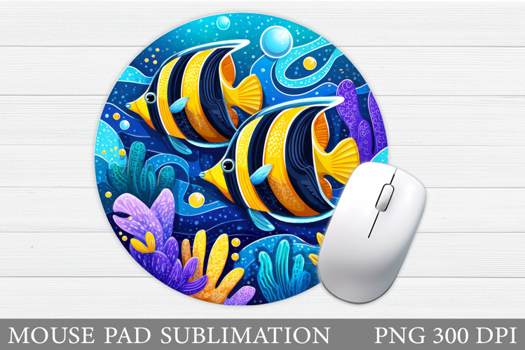 Fish Mouse Pad Design. Sea Mouse Pad Sublimation