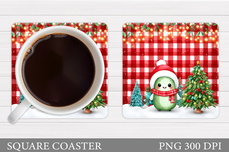 Christmas Pickle Coaster. Christmas Coaster Sublimation