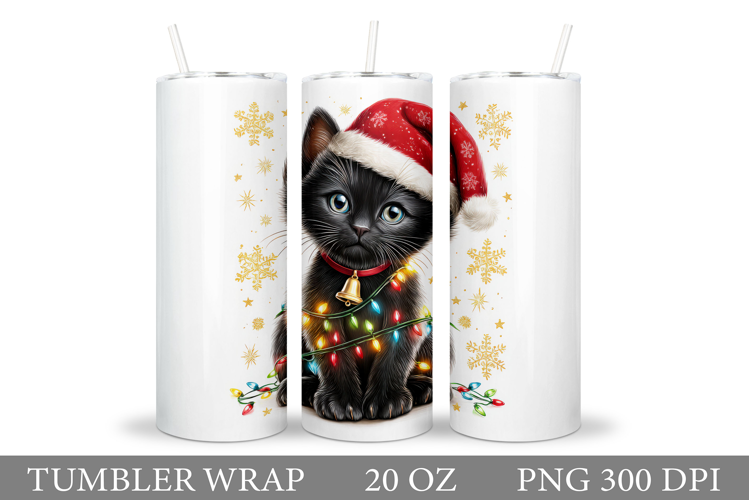 Christmas Cat Tumbler Design. Christmas Tumbler Sublimation