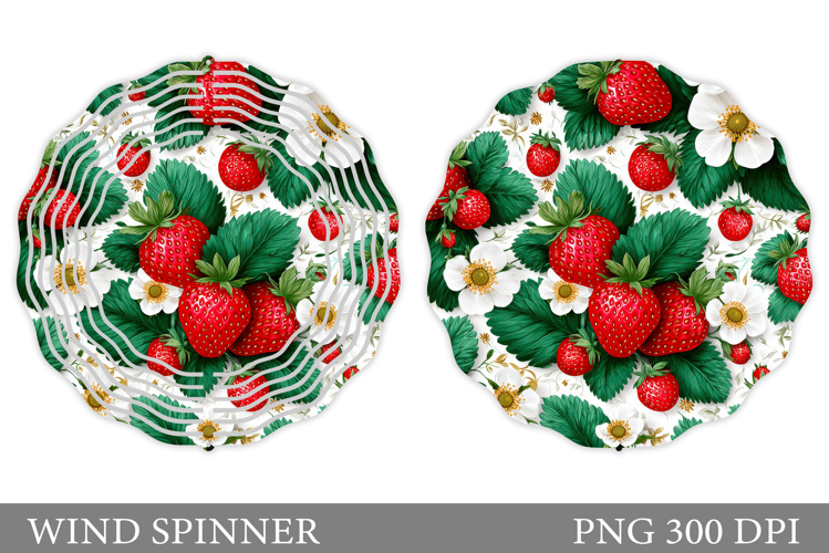 Strawberry Wind Spinner. Flowers Wind Spinner Sublimation