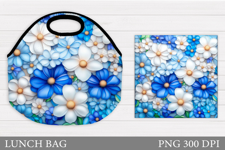 Floral Lunch Bag Sublimation. Flowers Lunch Bag Design