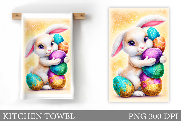 Easter Bunny Kitchen Towel. Bunny Kitchen Towel Sublimation