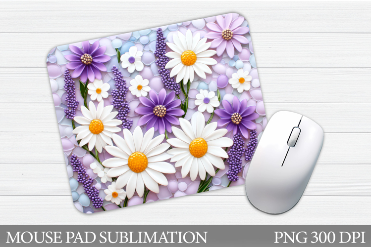 Flowers Mouse Pad Design. Daisy Flowers Mouse Pad