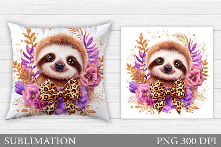 Cute Sloth Pillow Sublimation. Cute Sloth Sublimation
