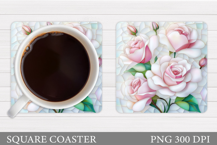 Roses Coaster Sublimation. Flowers Coaster Design