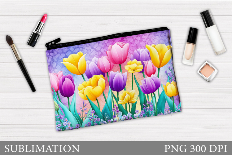 Flowers Makeup Bag Design. Flowers Cosmetics Bag Sublimation
