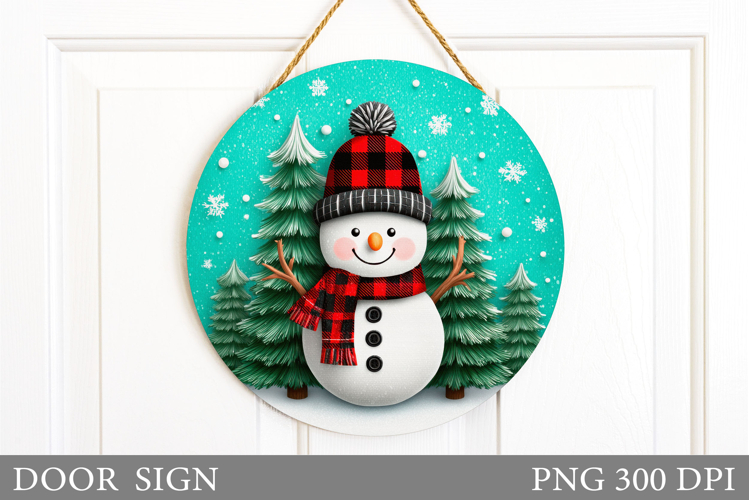 Christmas Snowman Door Sign. Christmas Door Sign Design