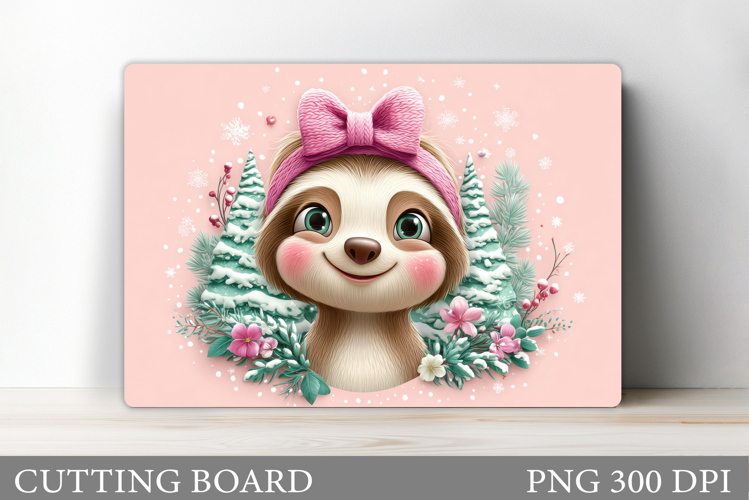 Christmas Sloth Cutting Board. Christmas Cutting Board