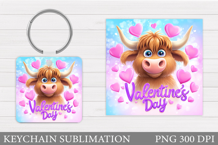 Valentines Cow Keychain. Valentine Keychain Design