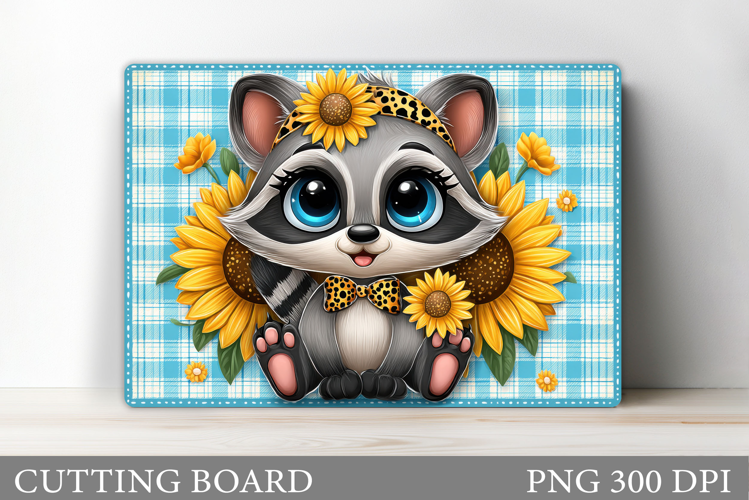 Cute Raccoon Cutting Board. Cute Raccoon Sublimation
