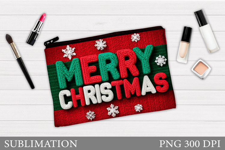 Merry Christmas Cosmetics Bag. Christmas Tree Makeup Bag
