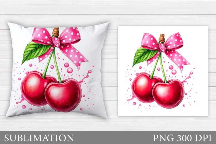 Cherry Pillow Design. Cherries Sublimation