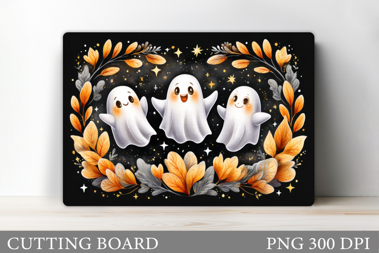 Ghost Cutting Board Sublimation. Halloween Cutting Board