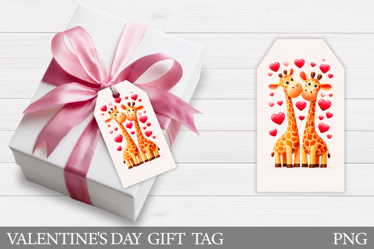 Valentines Giraffe Gift Tag. Valentine Gift Tag Printable