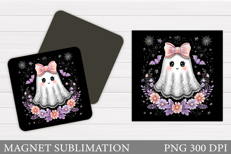 Cute Ghost Magnet Design. Cute Ghost Sublimation