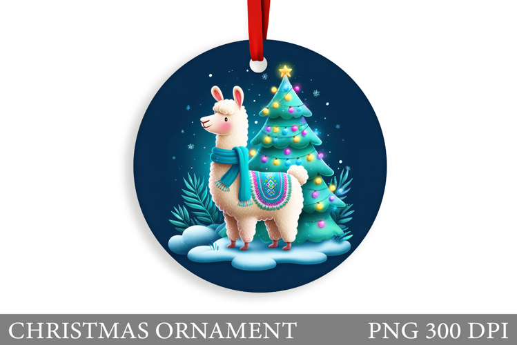 Cute Lama Christmas Ornament. Christmas Ornament Design