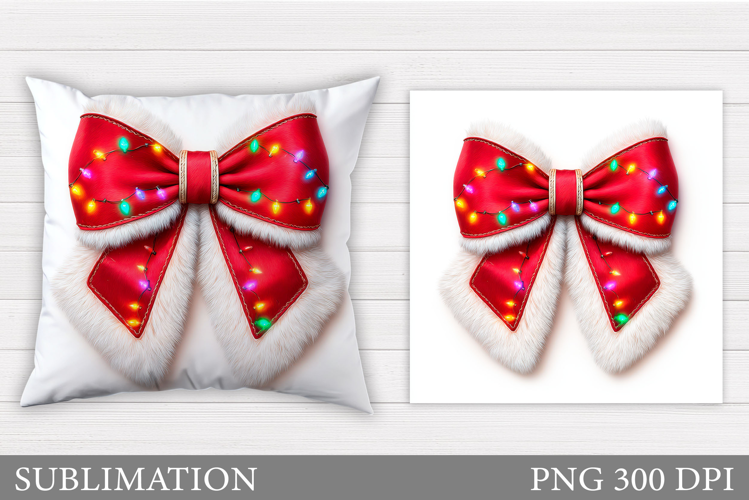 Christmas Bow Pillow Design. Christmas Pillow Sublimation