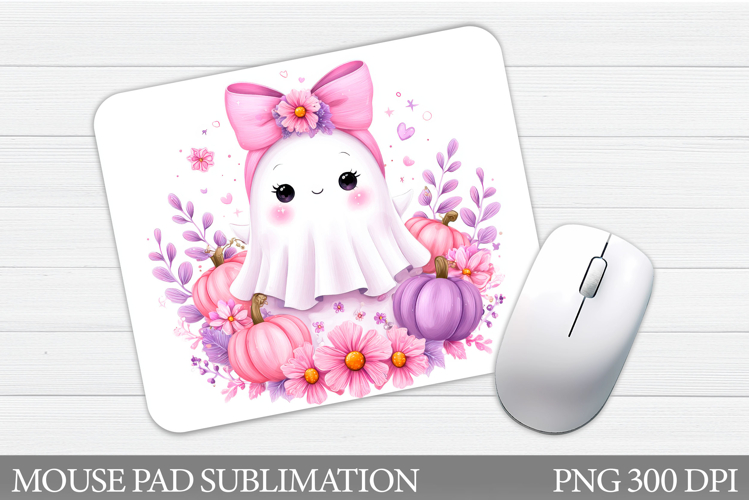 Cute Ghost Mouse Pad Design. Halloween Mouse Pad Sublimation