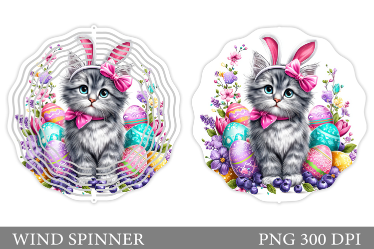 Easter Cat Wind Spinner Design. Easter Wind Spinner