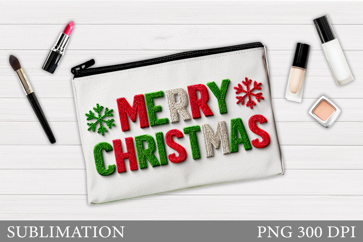 Merry Christmas Cosmetics Bag. Christmas Tree Makeup Bag