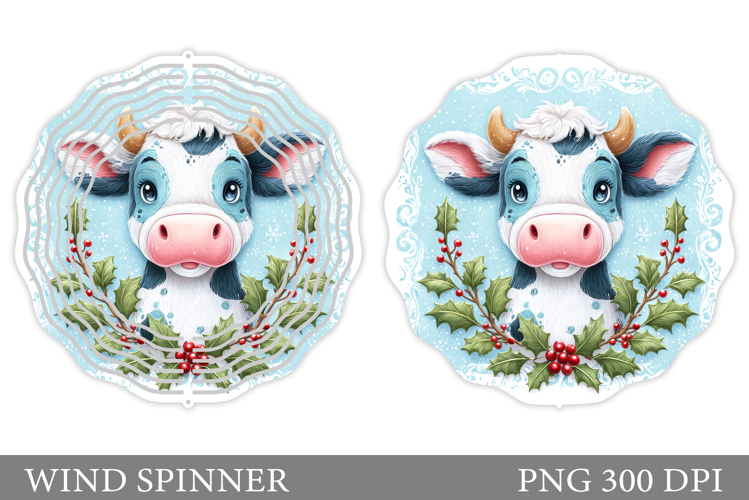 Christmas Cow Wind Spinner. Christmas Wind Spinner Design