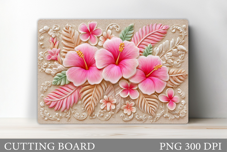 Flowers Cutting Board Design. Tropical Flowers Cutting Board