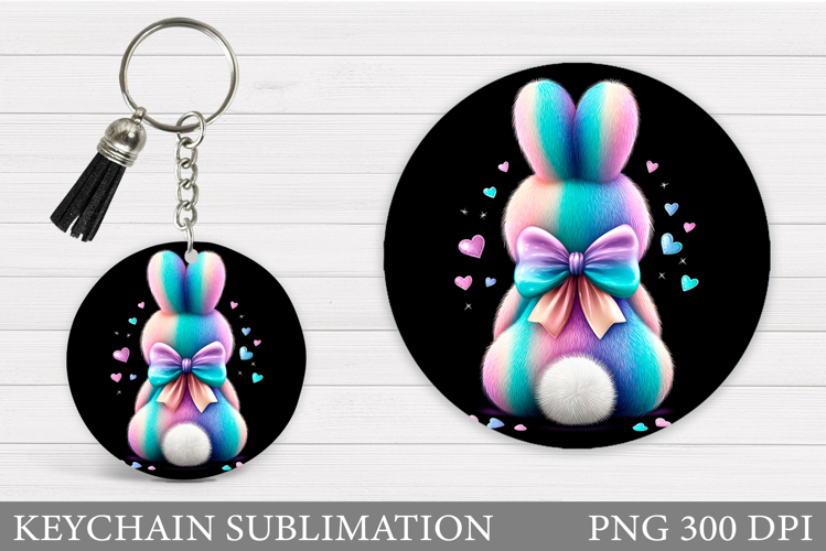 Iridescent Bunny Keychain. Iridescent Bunny Sublimation