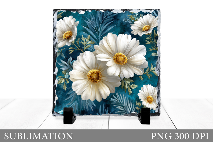 Floral Slate Design. Flowers Sublimation