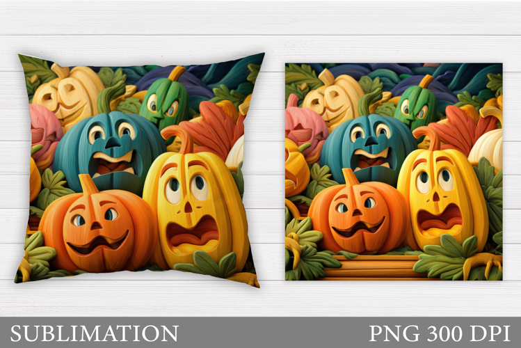 Halloween Pumpkin Pillow. Halloween Pillow Sublimation