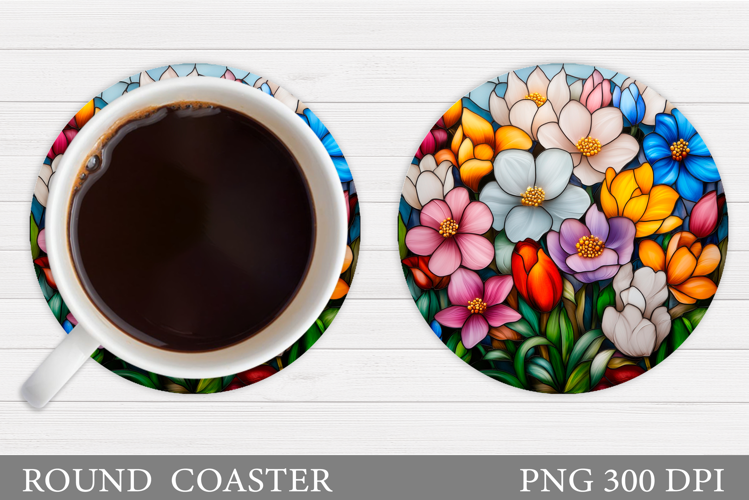 Wildflowers Coaster Design. Floral Coaster Sublimation